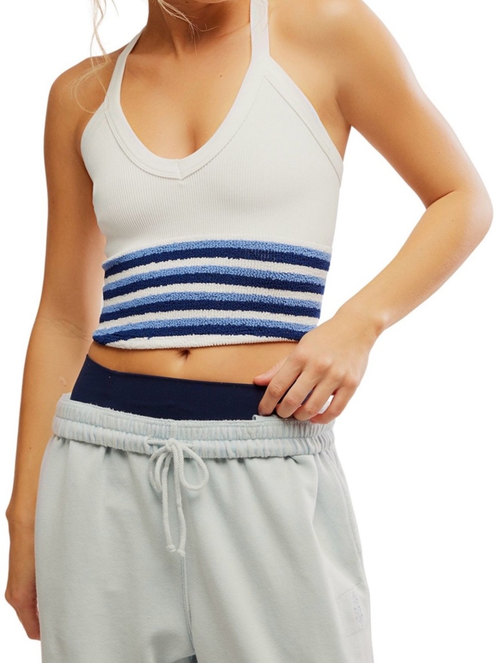 Free People All Cleat V Neck Striped Cami NWT